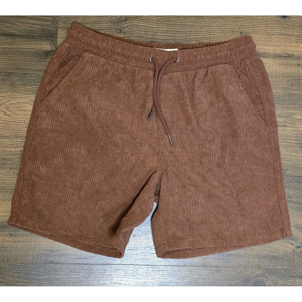 VSTR Shorts Adult Size Large Root Beer Brown‎ Chino Cotton Pockets Corduroy Mens